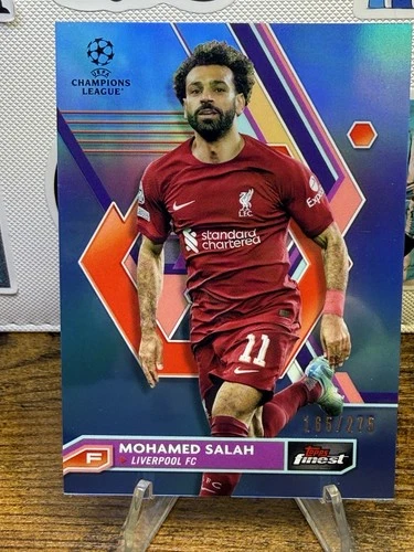 Mohamed Salah 2023 Topps Finest UEFA Sky Blue /275