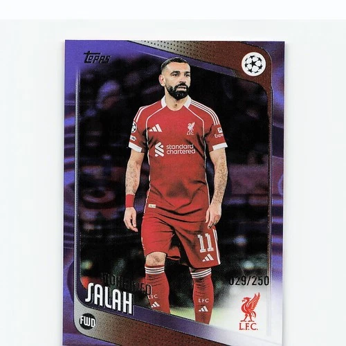 Mohamed Salah 2025 Topps Flagship Purple Foil /250