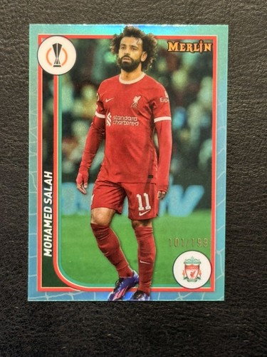 Mohamed Salah 2023 Topps Merlin Chrome Aqua /199