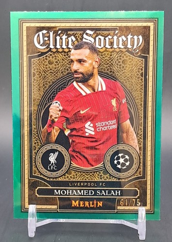Mohamed Salah 2024 Topps Merlin Chrome Aqua /75