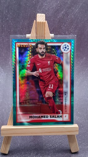 Mohamed Salah 2023 Topps Merlin Chrome Aqua Prism