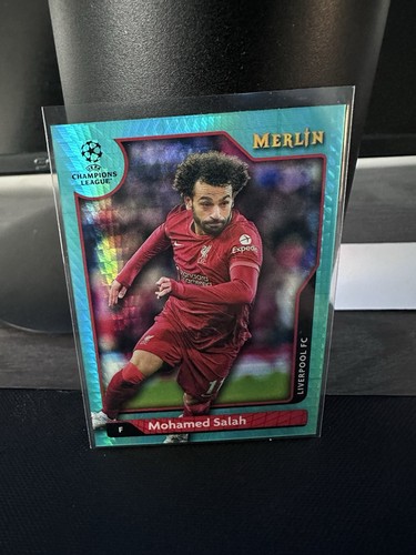 Mohamed Salah 2021 Topps Merlin Chrome Aqua Prism Refractor #131