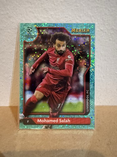 Mohamed Salah 2022 Topps Merlin Chrome Aqua Sparkle /199