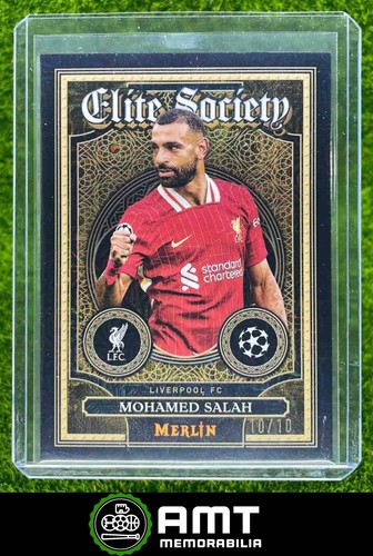 Mohamed Salah 2024 Topps Merlin Chrome Black Mojo /10