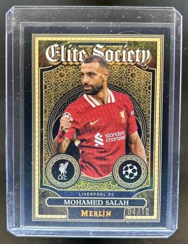 Mohamed Salah 2024 Topps Merlin Chrome Black Refractor /10