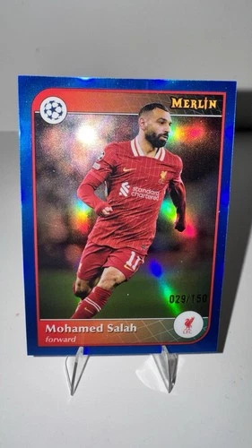 Mohamed Salah 2024 Topps Merlin Chrome Blue /150