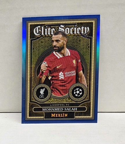 Mohamed Salah 2024 Topps Merlin Chrome Blue Refractor /150