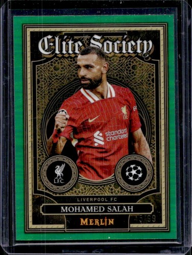 Mohamed Salah 2024 Topps Merlin Chrome Green Refractor /99