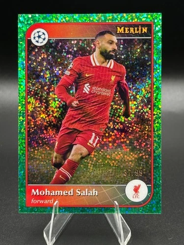 Mohamed Salah 2024 Topps Merlin Chrome Green Sparkle /99