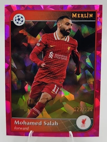 Mohamed Salah 2024 Panini Merlin Chrome Magenta Atomic Refractor /125