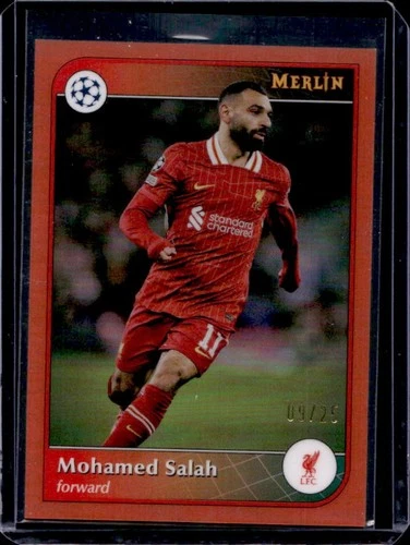 Mohamed Salah 2024 Topps Merlin Chrome Orange Refractor /25