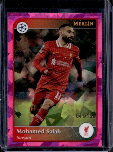 Mohamed Salah 2024 Topps Merlin Chrome Pink Atomic Refractor /199