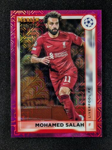 Mohamed Salah 2022 Topps Merlin Chrome Pink Mojo Refractor 184/275