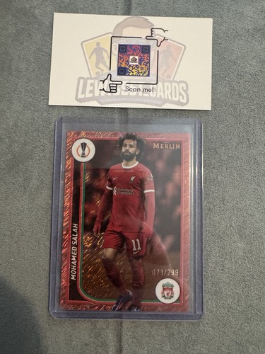 Mohamed Salah 2023 Topps Merlin Chrome Red Shimmer /299