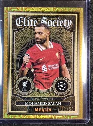 Mohamed Salah 2024 Panini Merlin UEFA Club Comp Gold Mojo /50