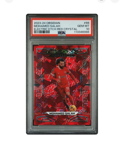 Mohamed Salah 2023 Panini Obsidian Electric Etch Red Crystal