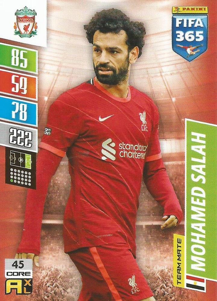 Mohamed Salah 2022 Panini Adrenalyn XL FIFA 365