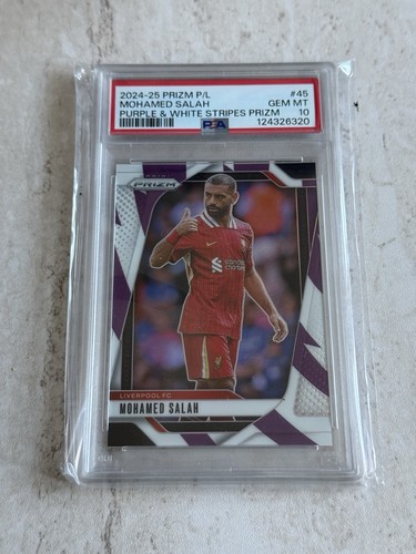 Mohamed Salah 2024 Panini Prizm Purple & White Stripes /92