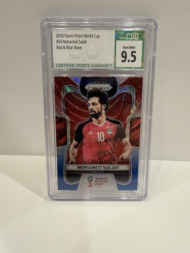 Mohamed Salah 2018 Panini Prizm World Cup Red and Blue Wave