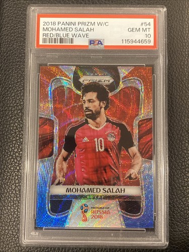 Mohamed Salah 2018 Panini Prizm World Cup Red/Blue Wave Prizm