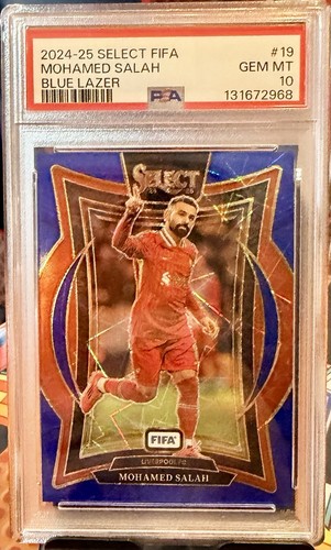 Mohamed Salah 2024 Panini Select Blue Lazer Prizm