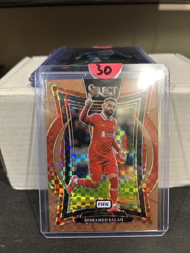 Mohamed Salah 2024 Panini Select Bronze Checker Prizm /75