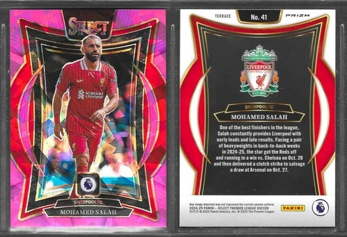 Mohamed Salah 2025 Panini Select Pink Ice Prizm