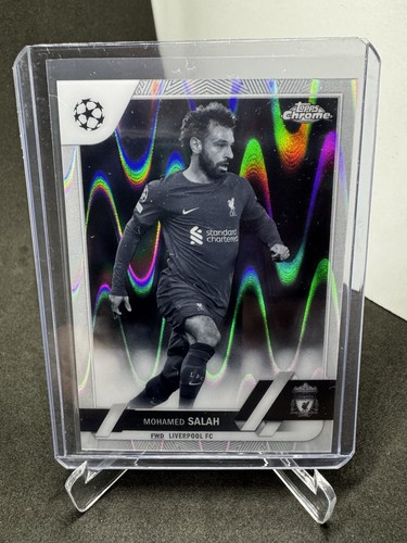 Mohamed Salah 2022 Topps UCC Chrome Black & White RayWave