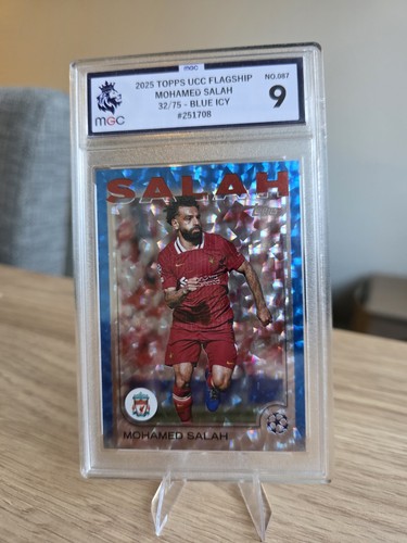 Mohamed Salah 2024 Topps UCC Flagship Blue Icy /75