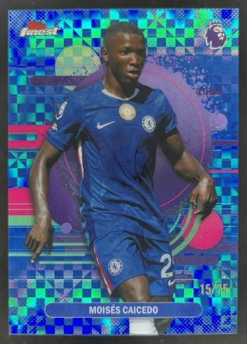 Moises Caicedo 2025 Topps Finest Blue Checkered /75