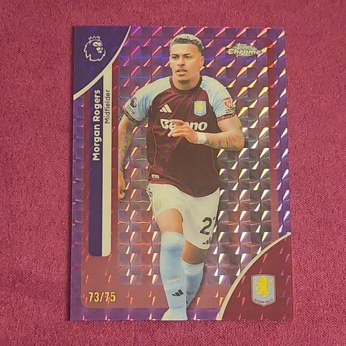 Morgan Rogers 2026 Topps Chrome Premier League Geometric Refractor /75