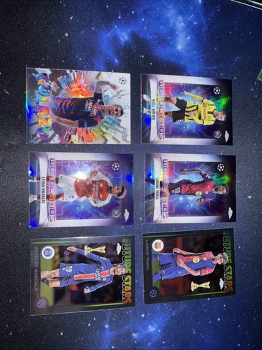 Multiple: Lamine Yamal, Bradley Barcola, Ethan Nwaneri, Luis Suarez 2023 Topps Chrome