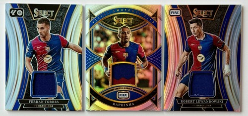 Multiple Players (Lewandowski, Torres, Raphinha) 2024 Panini Select Prizm