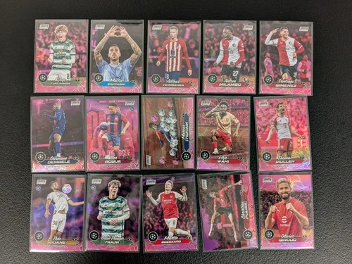 Multiple Players (Müller, Dembele, Giroud) 2024 Topps Stadium Club Chrome Pink Red Electric