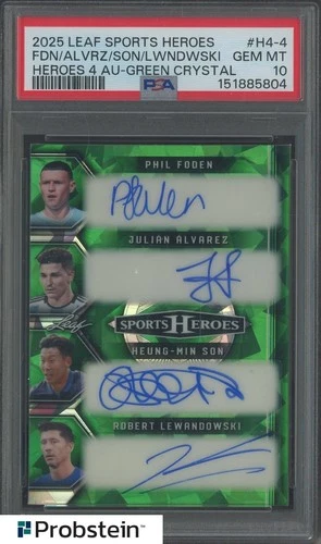 Multiple Players (Phil Foden, Julián Álvarez, Son Heung-min, Robert Lewandowski) 2025 Leaf Sport Heroes Green /7