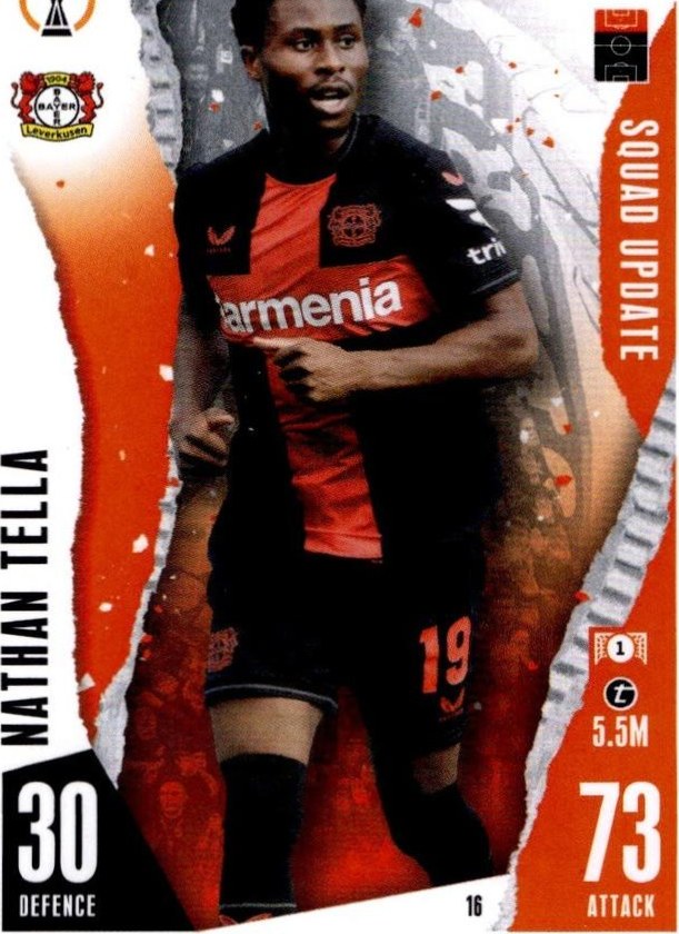 Nathan Tella 2023 Topps Match Attax UEFA Club Competitions Extra