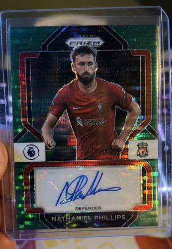 Nathaniel Phillips 2023 Panini Prizm Premier League Green Pulsar Prizm
