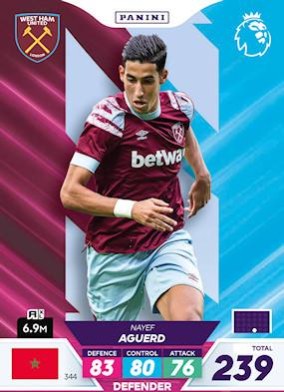 Nayef Aguerd 2023 Panini Adrenalyn XL Premier League Plus