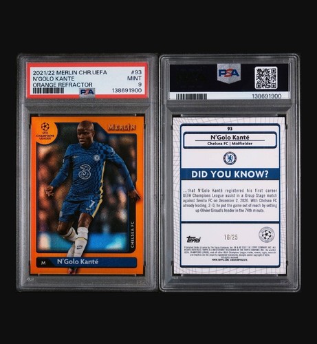 N'Golo Kanté 2021 Topps Merlin Chrome Orange /25