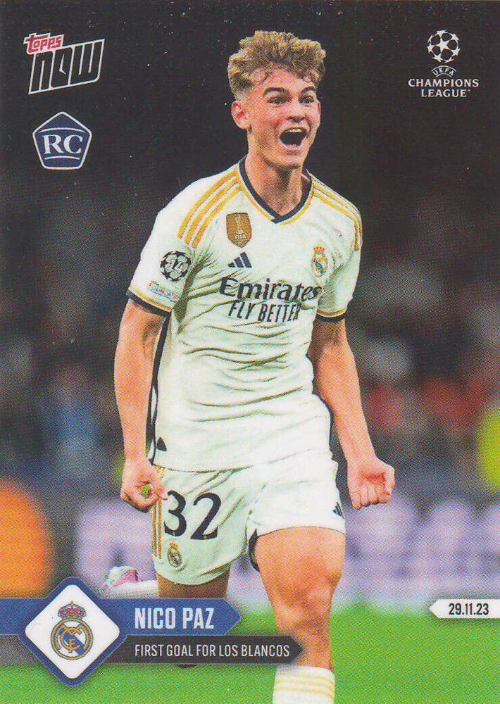 Nico Paz 2023 Topps Now UEFA Champions League