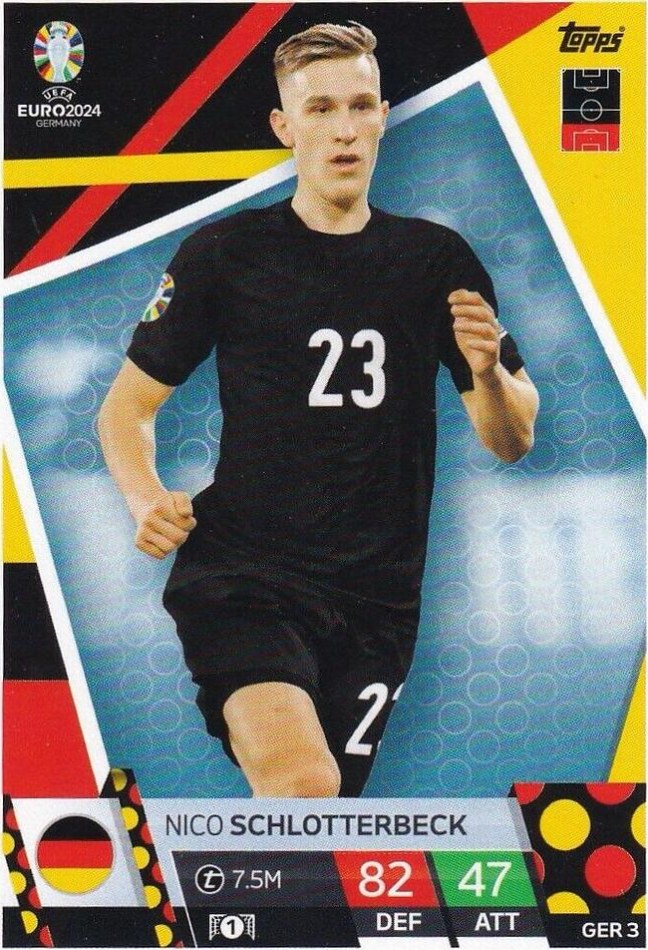 Nico Schlotterbeck 2024 Topps Match Attax UEFA EURO