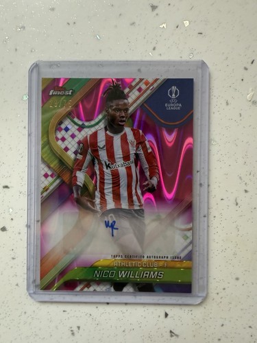 Nico Williams 2024 Topps Finest Pink Wave /75