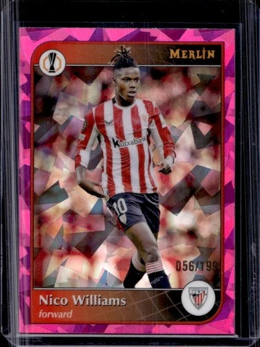 Nico Williams 2024 Topps Merlin Chrome Pink Atomic Refractor /199