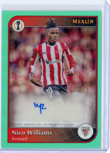 Nico Williams 2024 Topps Merlin UCC Aqua /75