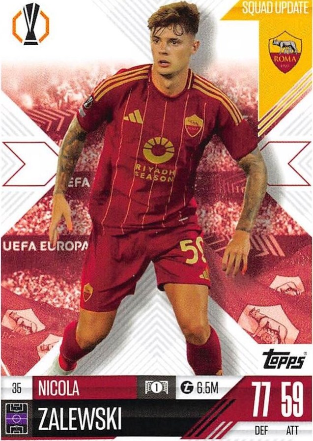 Nicola Zalewski 2024 Topps Match Attax UEFA Club Competitions Extra