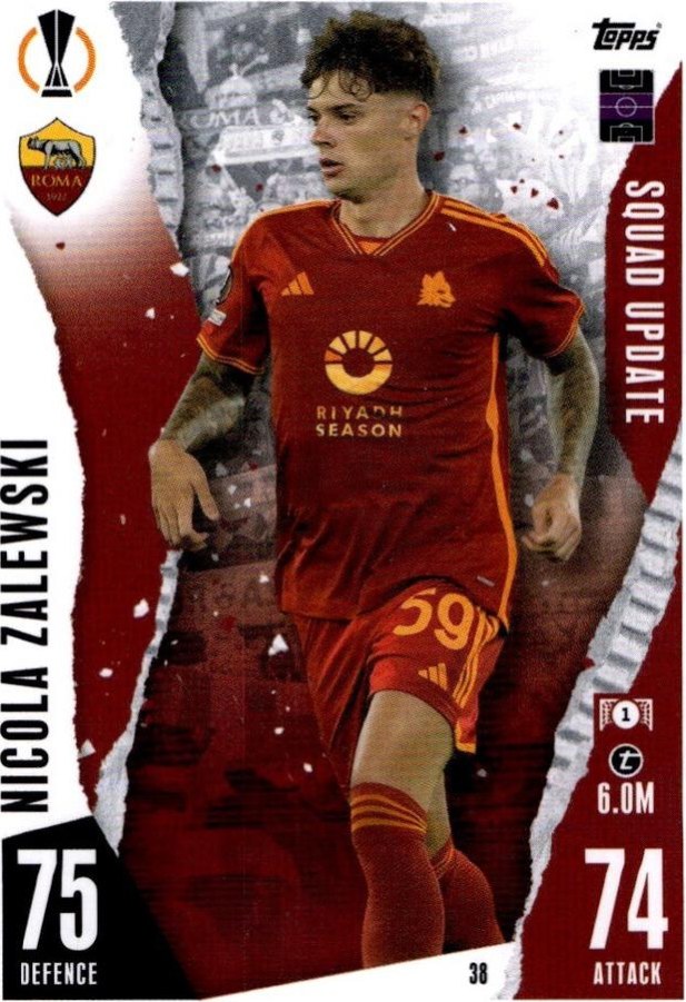 Nicola Zalewski 2023 Topps Match Attax UEFA Club Competitions Extra