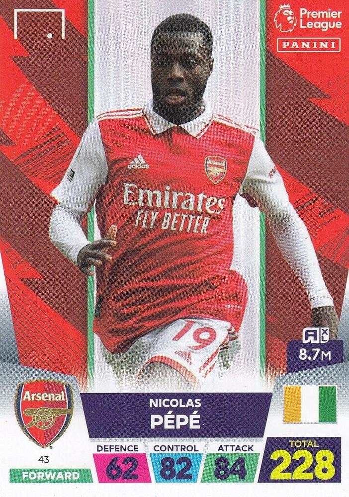 Nicolas Pepe 2023 Panini Adrenalyn XL Premier League