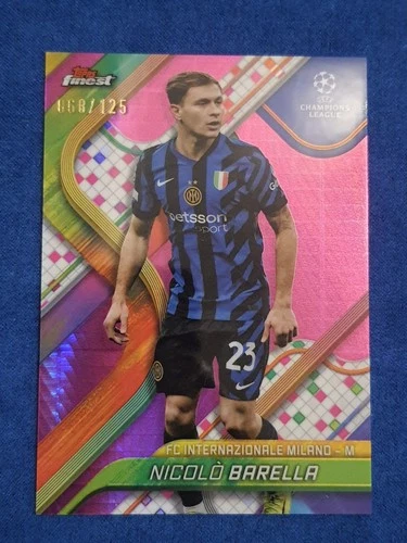 Nicolo Barella 2024 Topps Finest Pink Prism Refractor /125