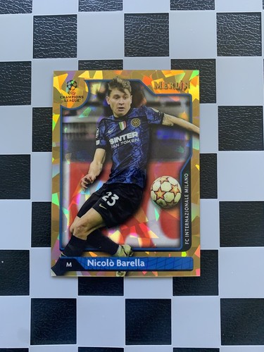 Nicolo Barella 2021 Topps Merlin Chrome Gold Atomic /50