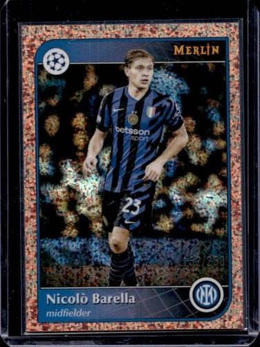 Nicolo Barella 2024 Topps Merlin Chrome UCC Rose Gold Speckle Refractor /250